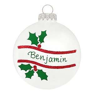  Personalized Holly Tag Scroll Ornament