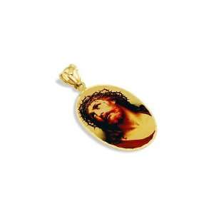   14k Solid Gold Jesus Christ Crown Of Thorns Pendant Jewelry