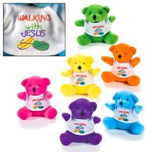    Plush Bears With A Walking With Jesus T Shirt (1 dz) Toys & Games