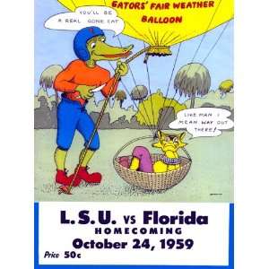   Day Program Cover Art   FLORIDA (H) VS LSU 1959