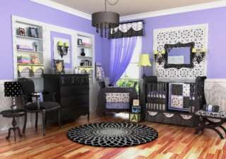 10pc UNIQUE Black White Purple Girl Crib Bedding Set NEW Discount 