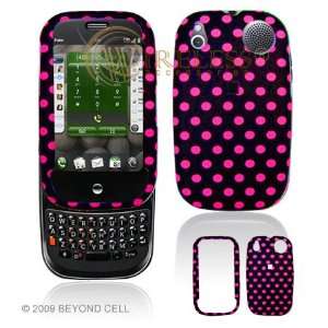  Black with Hot Pink Polka Dots Design Rubber Feel Snap On 