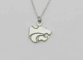 Kansas State Wildcats KSU Silver Necklace Jewelry  