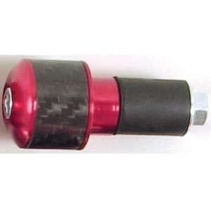 LOCKHART PHILLIPS RACING CARBON INLAY BAR END W/RUBBER MOUNT (RED)