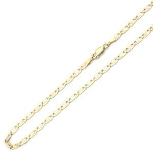   Tri Color Gold 3.5mm Valentino Chain Necklace 22 W/ Lobster Claw