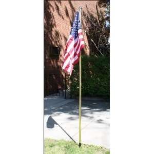  8 Gold Aluminum Display Pole with Ball Top & Ground 
