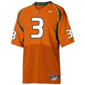  Nike Miami Hurricanes #3 Orange Tackle Twill Football 