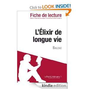 Élixir de longue vie de Balzac (Fiche de lecture) (French Edition 
