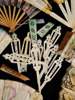 LARGE Estate Lot Antique 19C. Chinese & French Carved Cow Bone Ladies 