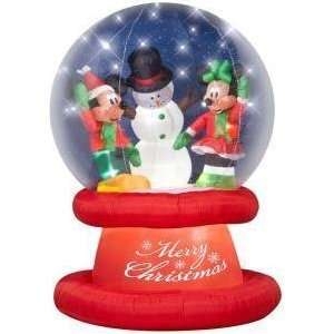   Mickey Minnie & Snowman Globe Lightshow 6 Ft. Christmas Inflatable