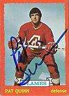 73/74 TOPPS #61 PAT QUINN ATLANTA FLAMES AUTOGRAPHED AUTO SIGNED NHL 