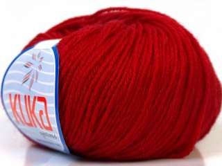 Lot of 8 Skeins KUKA VIRGIN WOOL DELUXE (100% Virgin Wool) Yarn Red 