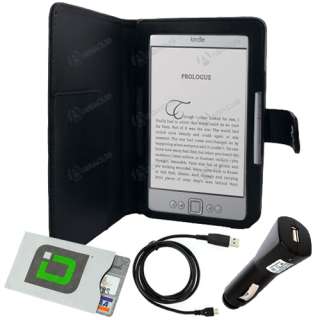 for  Kindle 4 (2011)   Folio Carry Case Cover+USB Cable/Cord 