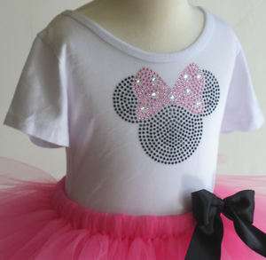 12 18 mo Pink SS top tutu Minnie Mouse costume dress  
