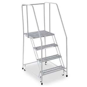  4 Step Rolling Safety Ladder with 30 Top Step   Assembled 