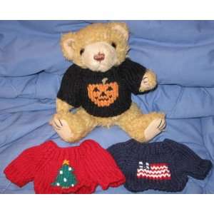  HALLOWEEN~CHRISTMAS~LABOR DAY SWEATER BEAR~3 OUTFITS 