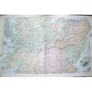  BACON MAP 1894 SCOTLAND PLAN DUNDEE ABERDEEN INVERNESS 