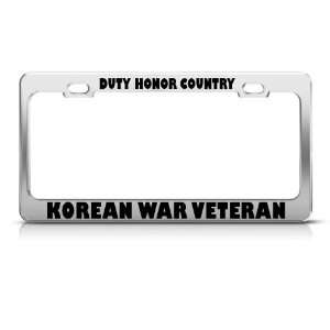  Korean War Veteran Metal Patriotic license plate frame Tag 