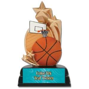  6 Custom Basketball Sport Star Resin Trophies TEAL COLOR 