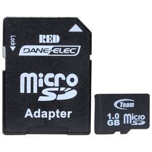  Dane Elec 1GB microSD Memory Card w/SD Adapter Camera 