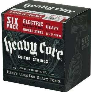  Dunlop Heavy Core Electric Guitar Strings Heavy 6 Pack 