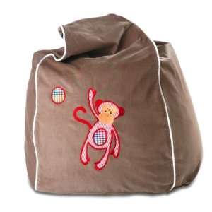    Cocoon Couture Mini Monkey Bean Bag Cover in Sand/Red Toys & Games