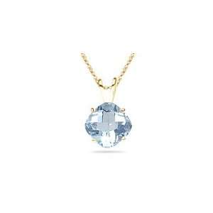  3.40 Cts Aquamarine Solitaire Pendant in 14K Yellow Gold 