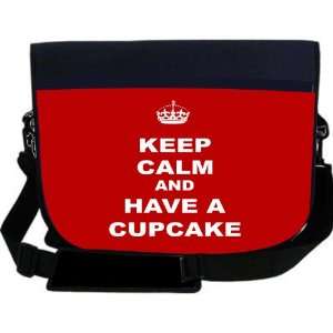  Keep Calm and have a Cupcake   Red Color NEOPRENE Laptop 