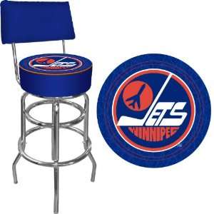 NHL Winnipeg Jets Padded Bar Stool with Back  Sports 