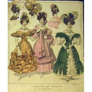   Fashion 1830 Evening Dresses Head Dresses Colour
