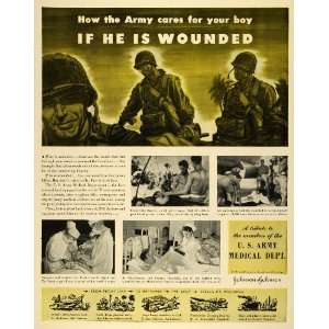  1943 Ad Johnson & Johnson Co Wounded Soldiers WWII 