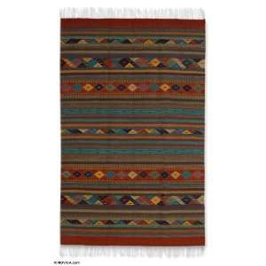  Zapotec wool rug, Happiness (4.5x6.5)