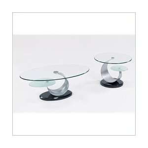   USA Juno Glass Top Occasional Coffee Table Set Furniture & Decor