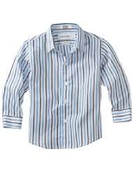 Calvin Klein Dress Up Boys 8 20 Long Sleeve Herringbone Stripe Shirt