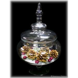  New Christmas Xmas Glass Apothecary Potpourri Jar Decor 
