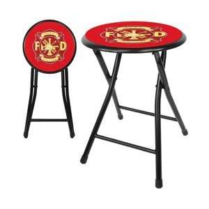   Fighter 18 Inch Cushioned Folding Stool   Black