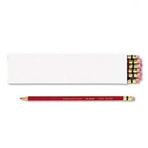   Col Erase Pencil w/Eraser, Scarlet Red Lead/Barrel, Dozen Electronics