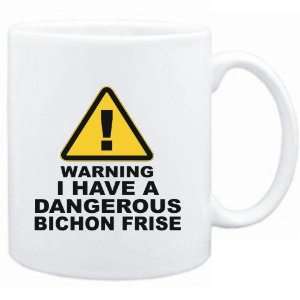   Mug White  WARNING  DANGEROUS Bichon Frise  Dogs