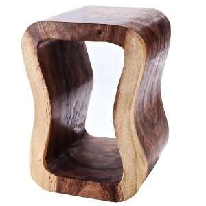  Curved Side Table BANGUN, Crafted from Suar Wood 