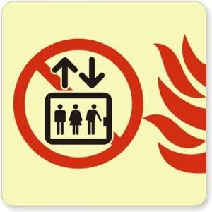  GlowSmart Do Not Use Elevator in Case of Fire Glow Vinyl 