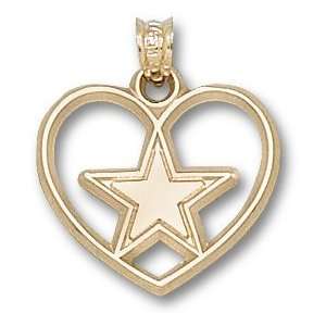  Dallas Cowboys Logo Heart Pendant 14K Gold Jewelry 