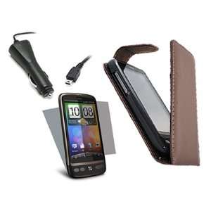   Skin, LCD Screen/Scratch Protector, In Car Charger For HTC Desire