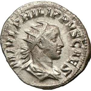  PHILIP II Roman Caesar 246AD Authentic Ancient Silver 