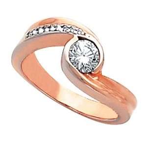  14K Rose Gold Diamond Engagement Ring   0.55 Ct. Jewelry