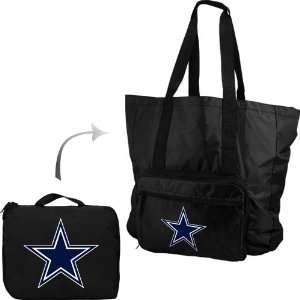  NFL Dallas Cowboys Black Fold Away Tote Bag Travel Pack 