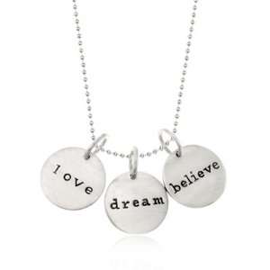  Love, Dream And Believe Necklace In Silver Jewelry