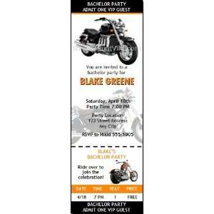  Motorcycle Bachelor Party Ticket Invitation Health 