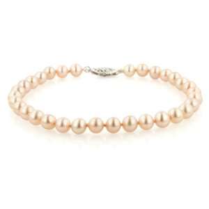   AA Quality Pearl Bracelet with 14k White Gold (5.5 6mm), 8 Jewelry