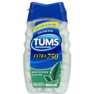 TUMS E X Extra Strength Antacid/Calcium Supplement Wintergreen 96 ct 