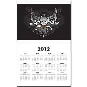  Calendar Print w Current Year Butterfly and Skull 